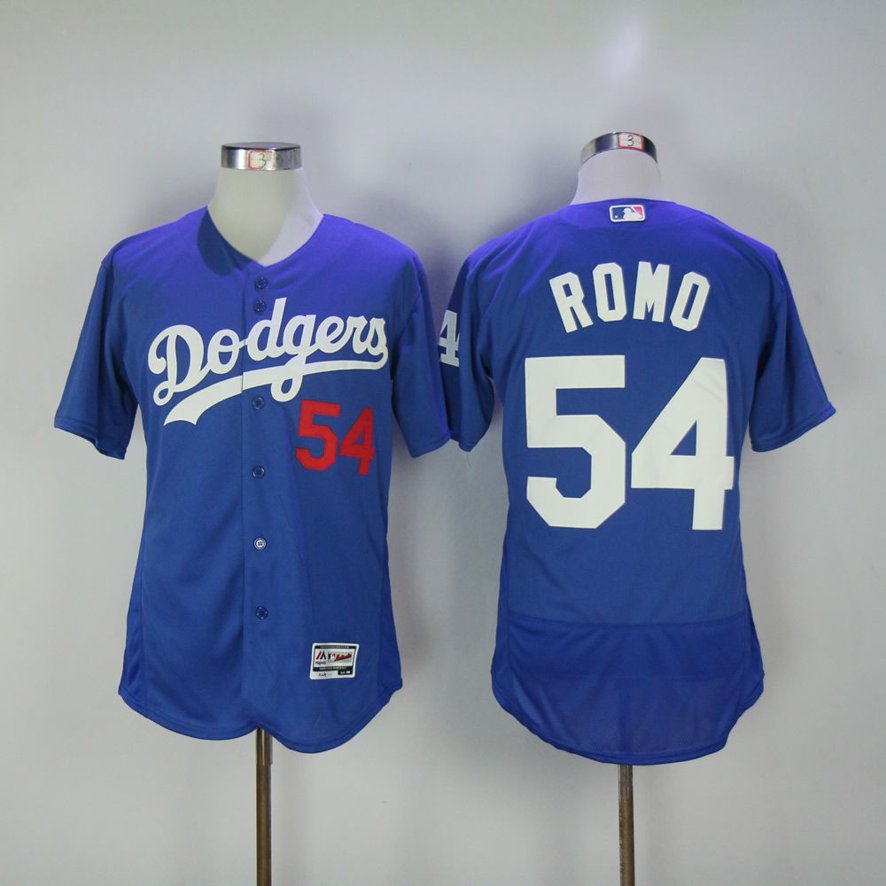 Men Los Angeles Dodgers #54 Romo Blue MLB Jerseys->los angeles dodgers->MLB Jersey